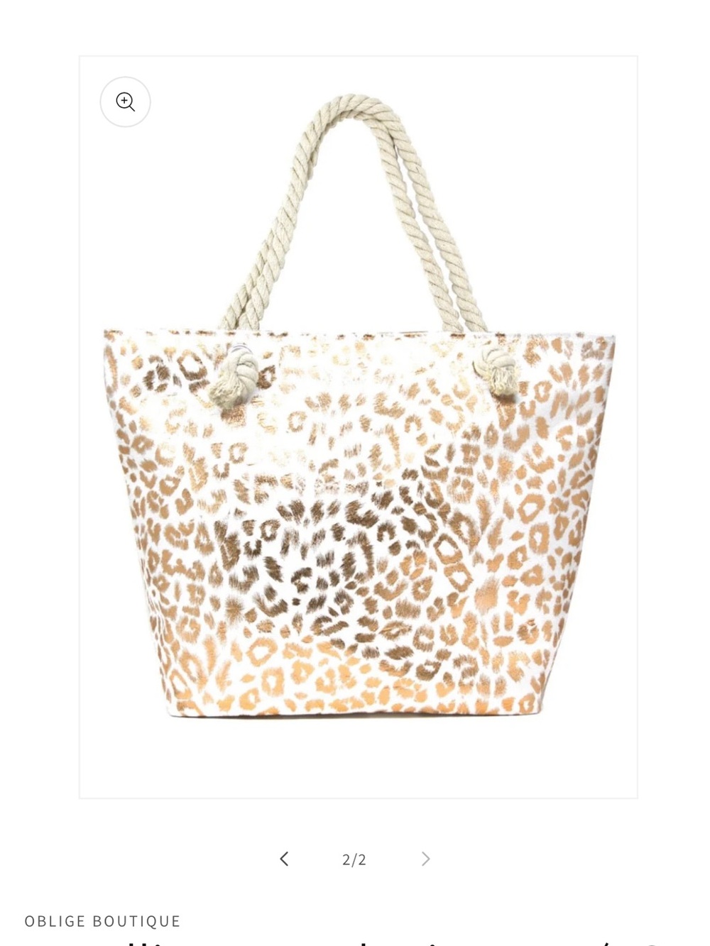 Leopard Print Beach Tote in Cream and Tan